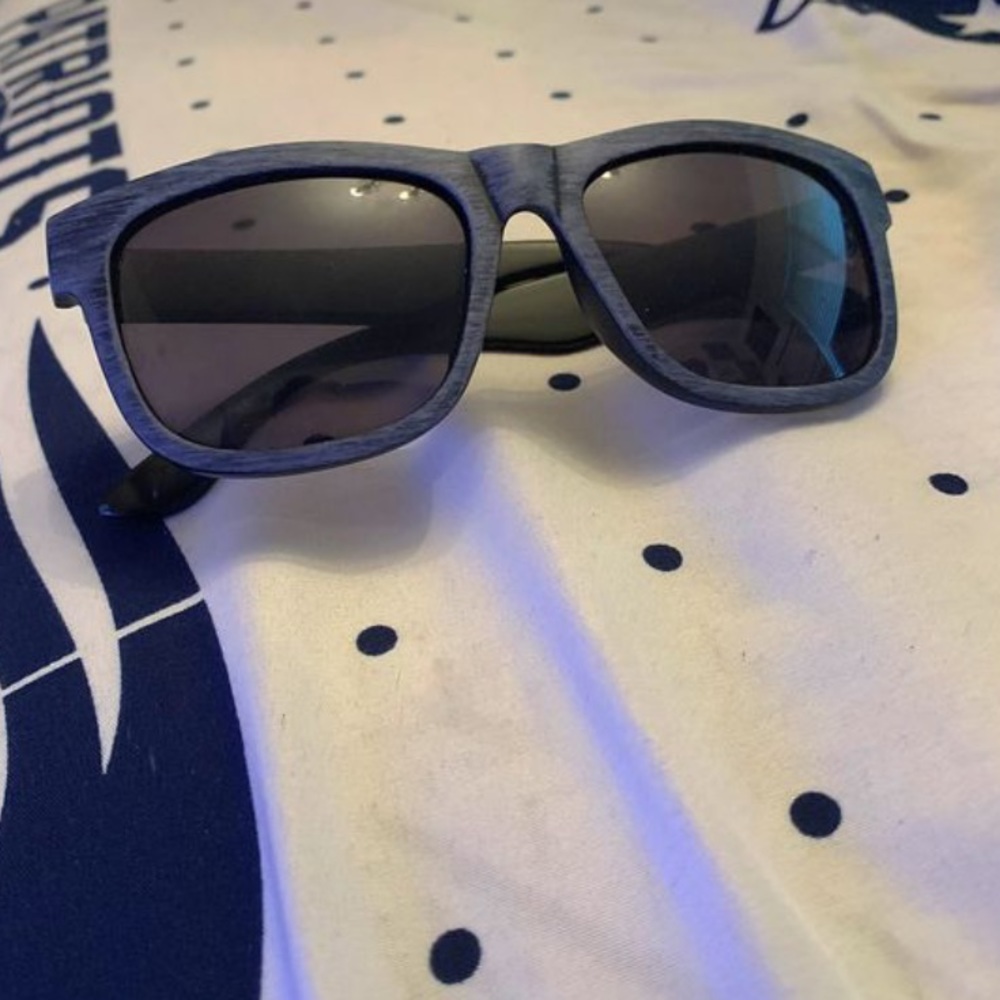 Blue Woodgrain Sunglasses